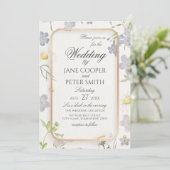 Daisies and wildflowers floral Wedding Invitation Einladung (Stehend Vorderseite)