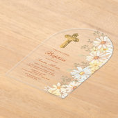 Daisies Arch Baptisse Acryleinladungen (Ablage )