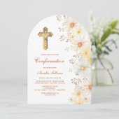 Daisies Arch Confirmation Einladung (Stehend Vorderseite)