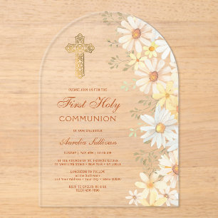 Daisies Arch First Communion Acryleinladungen