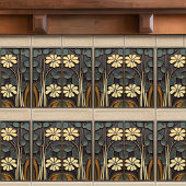 Daisies Art Deco Florale Wand Deco, Deco dekoriert Fliese