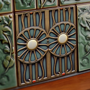 Daisies Art Deco Florale Wanddekoration Art Nouvea Fliese