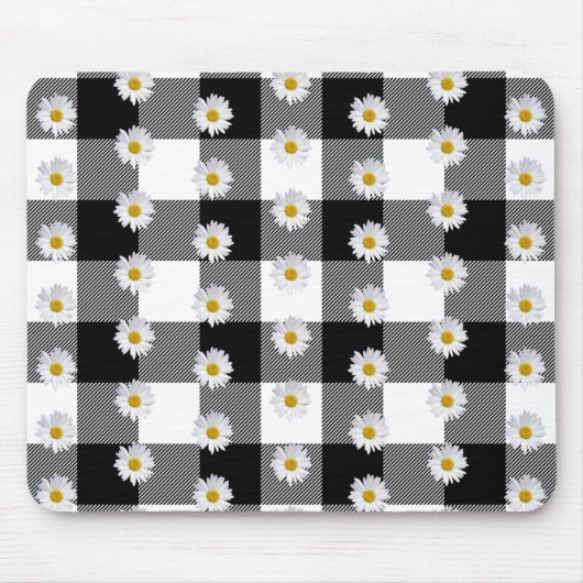 Daisies auf Buffalo Kariert Mouse Pad Mousepad (Vorne)
