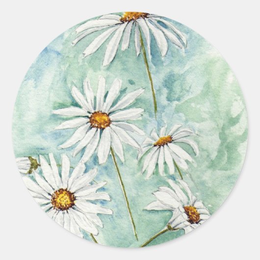 "Daisies"-Aufkleber Runder Aufkleber (Vorderseite)