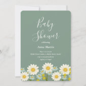 Daisies Baby Shower Einladung (Vorderseite)