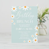 Daisies Birthday Brunch Party Invitation Einladung (Stehend Vorderseite)