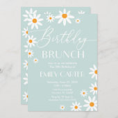Daisies Birthday Brunch Party Invitation Einladung (Vorne/Hinten)