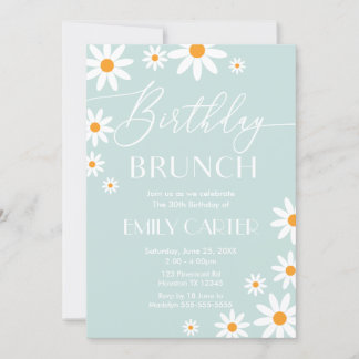Daisies Birthday Brunch Party Invitation Einladung