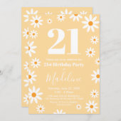 Daisies Birthday Party spring Invitation Einladung (Vorne/Hinten)