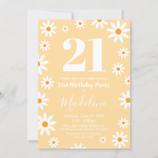 Daisies Birthday Party spring Invitation Einladung