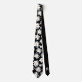 Daisies Black Personalize Initial Krawatte (Vorderseite)
