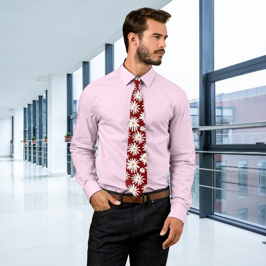 Daisies Black Personalize Initial Krawatte