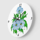 Daisies Blume Große Wanduhr (Winkel)