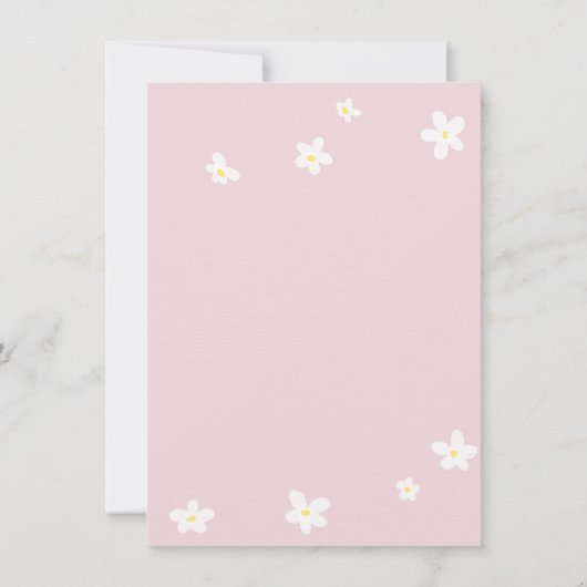 Daisies Blush Pink Oh Baby Girl Dusche Einladung (Rückseite)