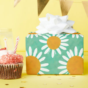 Daisies Boho Folk Art Inspiriert Geschenkpapier
