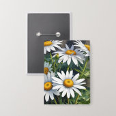 Daisies Bunch Blume Elegante Wasserfarbe Button (Vorderseite/Rückseite)