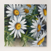 Daisies Bunch Blume Elegante Wasserfarbe Puzzle (Horizontal)