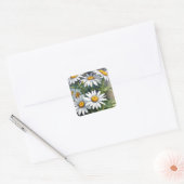 Daisies Bunch Blume Elegante Wasserfarbe Quadratischer Aufkleber (Umschlag)