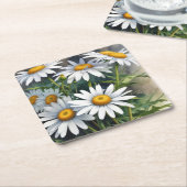 Daisies Bunch Blume Elegante Wasserfarbe Rechteckiger Pappuntersetzer (angewinkelt)