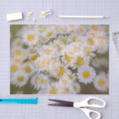Daisies Bunch White Print Floral Decoupage Seidenpapier (Handwerk)