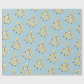 Daisies Chamomile Pflanze Blume mit blauer Natur Geschenkpapier (Flach)