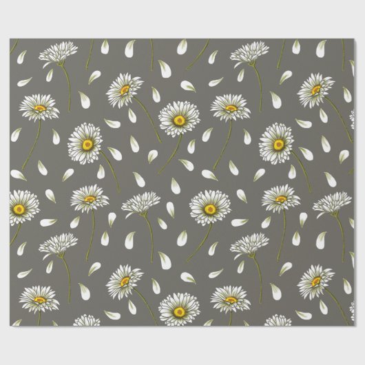 Daisies chic pattern geschenkpapier (Flach)