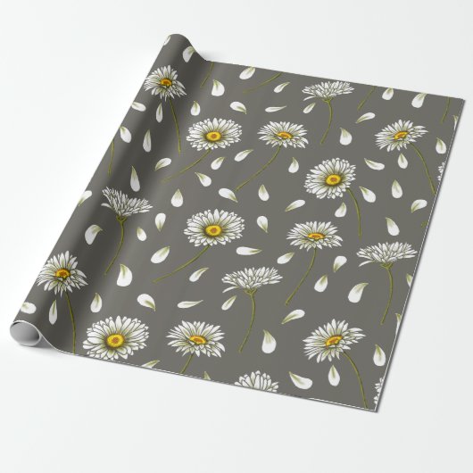 Daisies chic pattern geschenkpapier (Ungerollt)