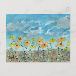 Daisies & Clouds Postkarte