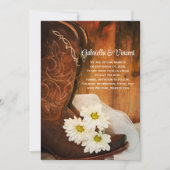 Daisies Cowboy Boots Western Wedding Save the Date (Vorderseite)