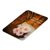 Daisies Cowboy Boots Western Wedding Save the Date Magnet (Linke Seite)