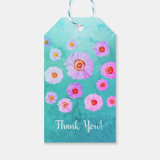Daisies Custom Gift Tag Geschenkanhänger (Rückseite)