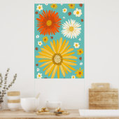 Daisies Daisy Blume Retro Art Poster (Küche)