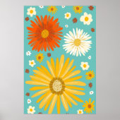 Daisies Daisy Blume Retro Art Poster (Vorne)