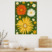 Daisies Daisy Blume Retro Art Poster (Küche)