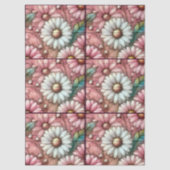 Daisies Daisy Pastel Pink White Floral Decoupage Seidenpapier (Vorderseite)