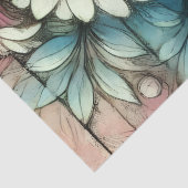 Daisies Daisy Pink White Blauer Dekoupage Seidenpapier (Detail)