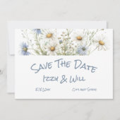 Daisies & Faded Denim Rustic Wedding Save The Date (Vorderseite)