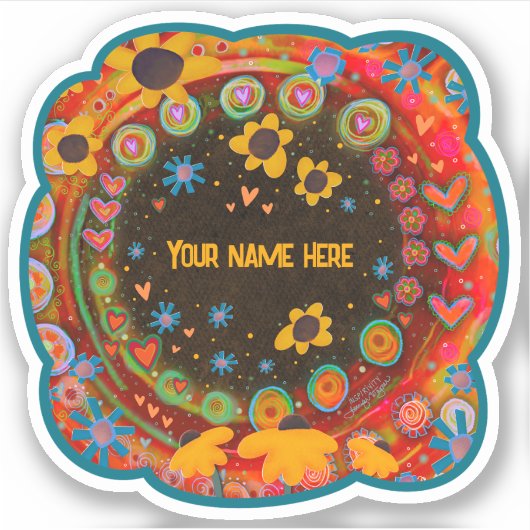 Daisies farbenfrohe Schnittblumen-Inspirivity Aufkleber (Vorderseite)