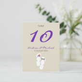 Daisies Flip Flops Wedding Tischnummer (Stehend Vorderseite)