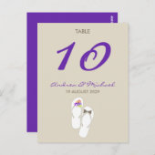 Daisies Flip Flops Wedding Tischnummer (Vorne/Hinten)