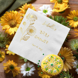 Daisies Floral Baby Shower Servietten Mit Folie