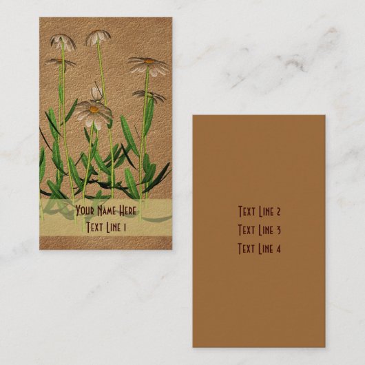 Daisies Floral Business Card Visitenkarte (Vorne/Hinten)