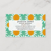 Daisies Floral Cutouts Muster Beruflich Visitenkarte (Rückseite)