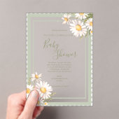 Daisies Floral Elegant Baby Shower Acryleinladungen (Insitu (Handheld))
