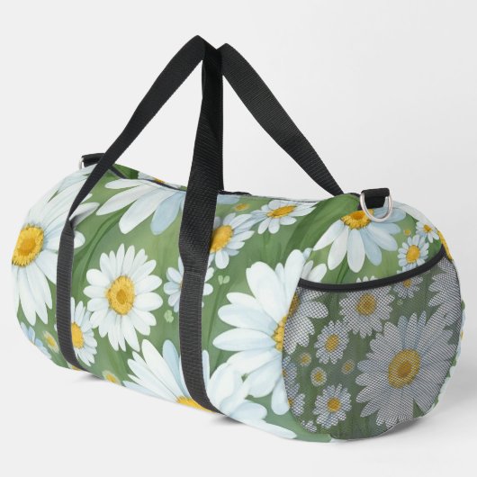 Daisies Floral Pattern Duffle Bag (Rechte Ecke)