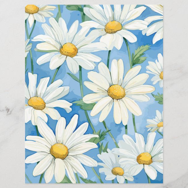 Daisies Floral Scrapbooking Paper (Vorderseite)