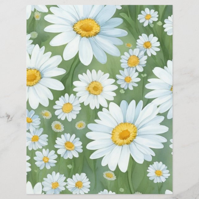 Daisies Floral Scrapbooking Paper (Vorderseite)