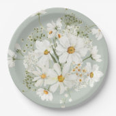 Daisies Floral Watercolor Pappteller (Vorderseite)