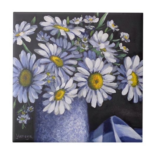 Daisies flower coasters fliese (Vorderseite)