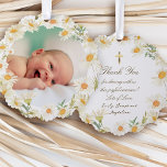daisies frame Baptisan danke Ornament Karte<br><div class="desc">Taufe danke Papierschmuck</div>